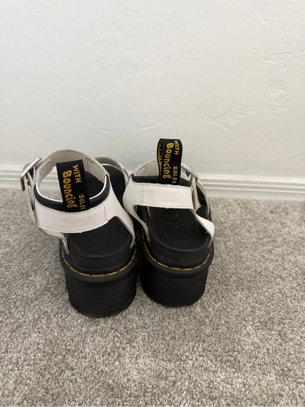 Dr. Martens Blaire Quad Platform Sandals White Leather Women’s US 5 / EU 36